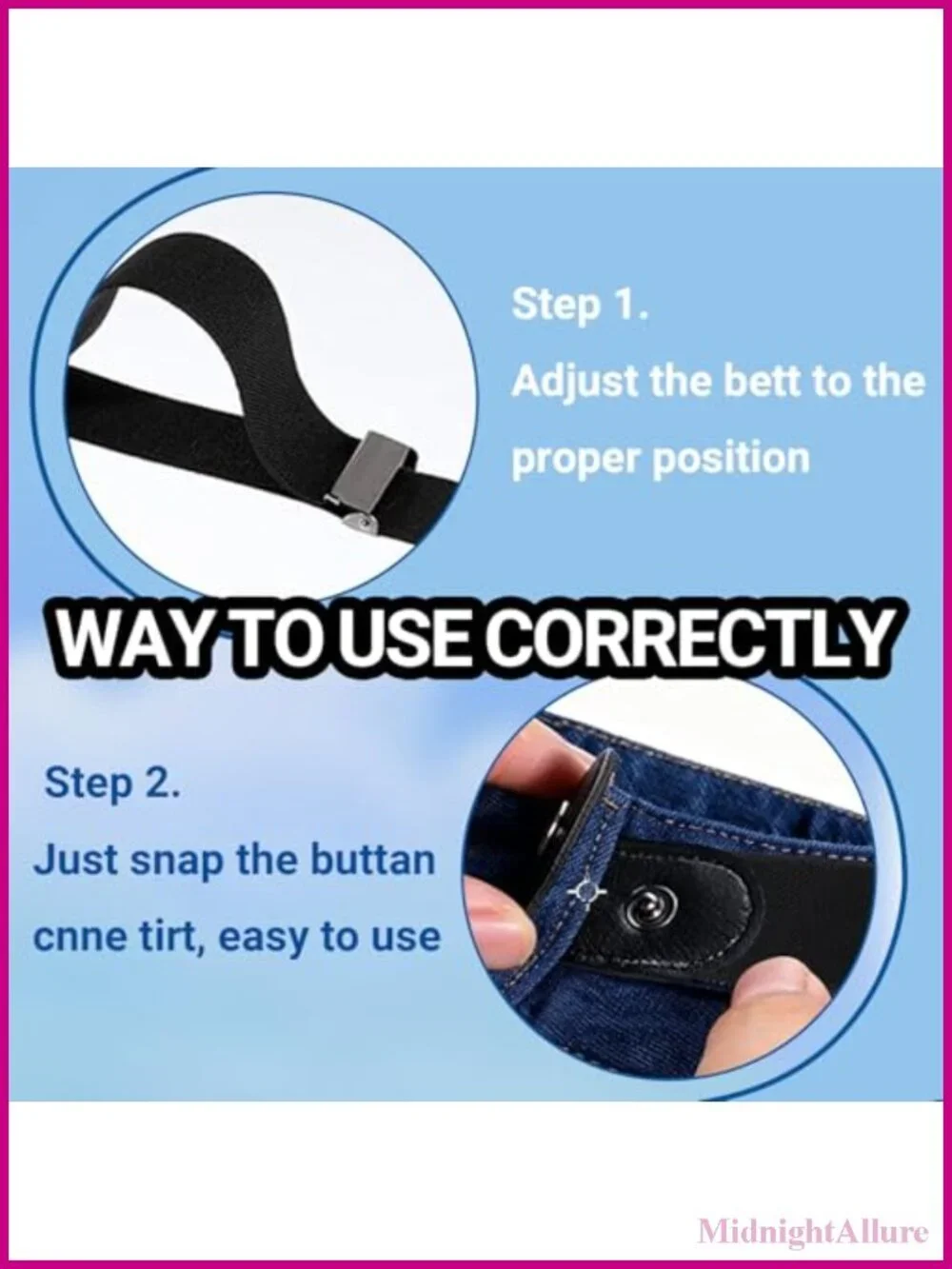 Invisible No Buckle Elastic Stretch Belt Set for Pants Jeans